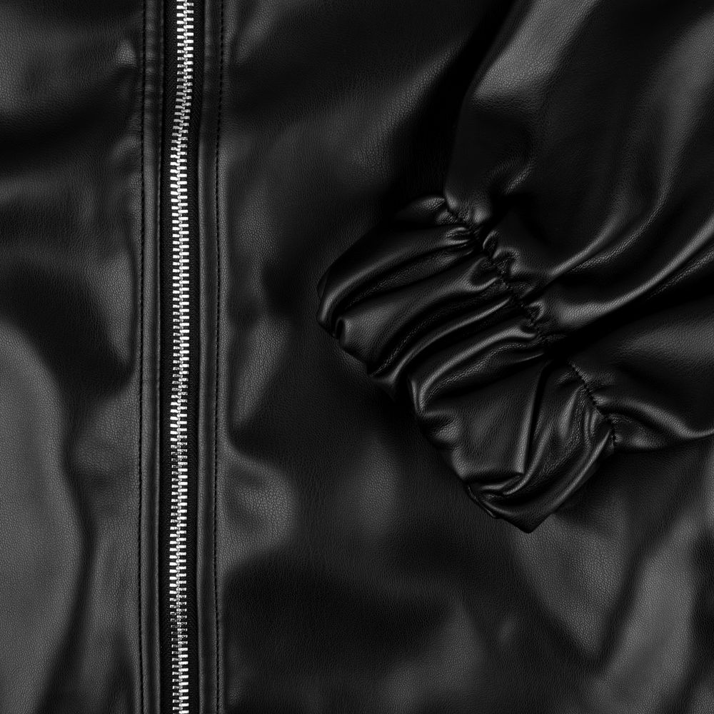 Бомбер из искусственной кожи Univer, черный — изображение 6