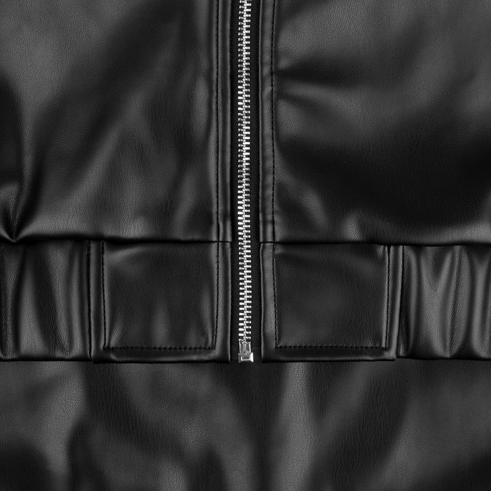 Бомбер из искусственной кожи Univer, черный — изображение 8