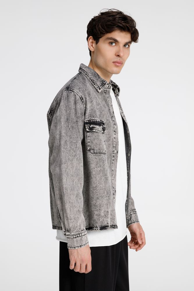 Куртка джинсовая O3, серая — изображение 3