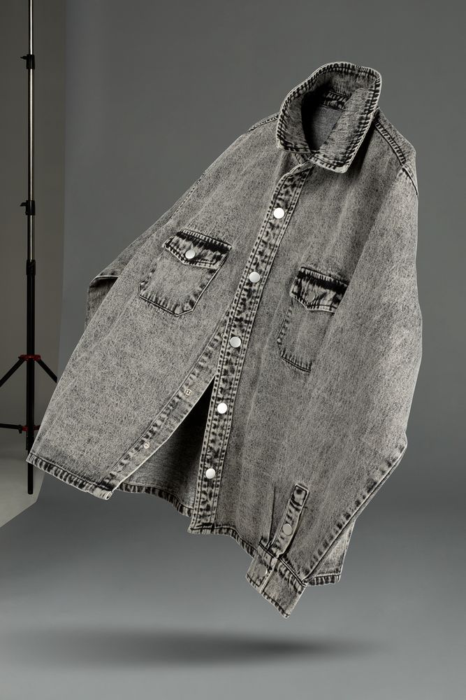 Куртка джинсовая O3, серая — изображение 5