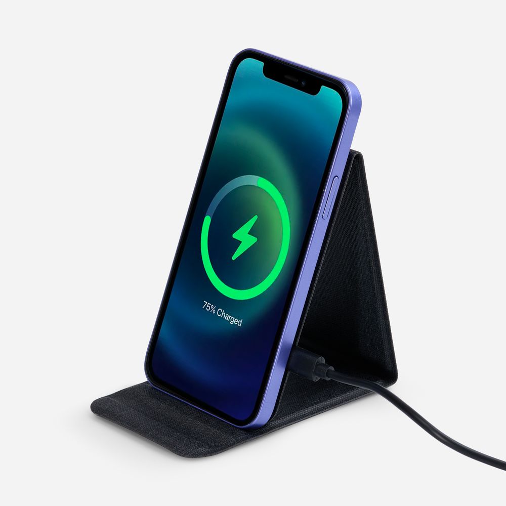 Подставка для смартфона с беспроводной зарядкой Kickstand, серая — изображение 2