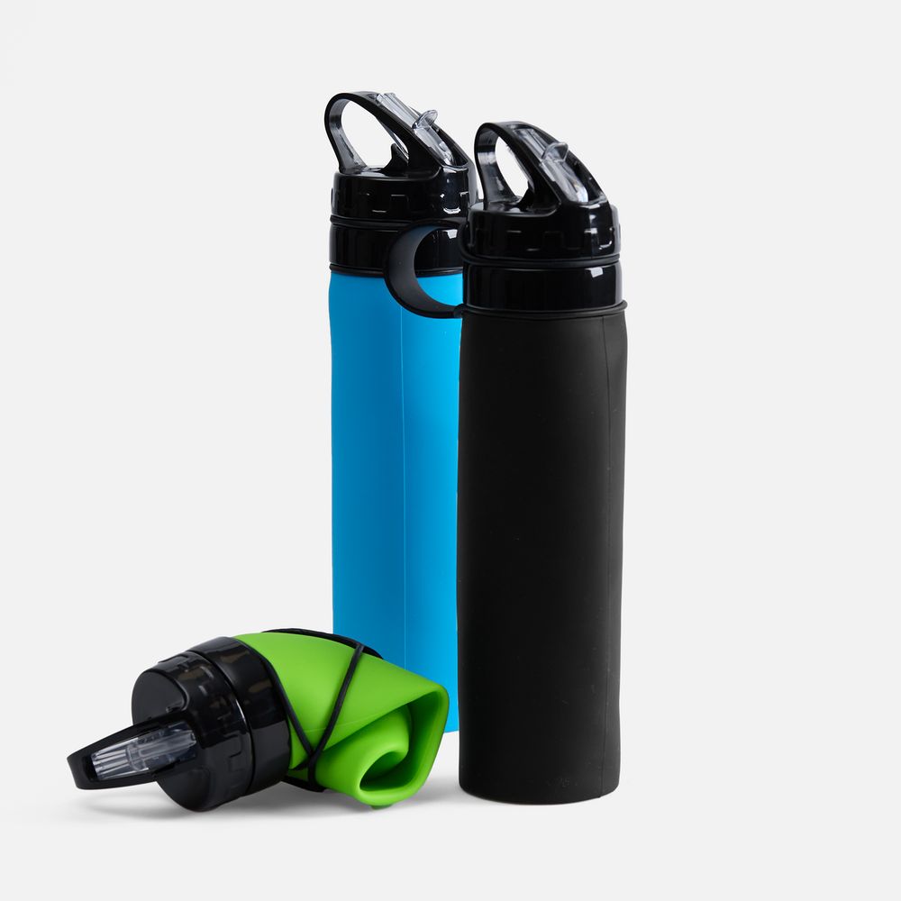 Складная бутылка для воды Langfossen, черная — изображение 9