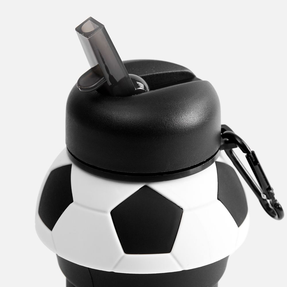 Складная бутылка для воды Football Flex, белая с черным — изображение 5