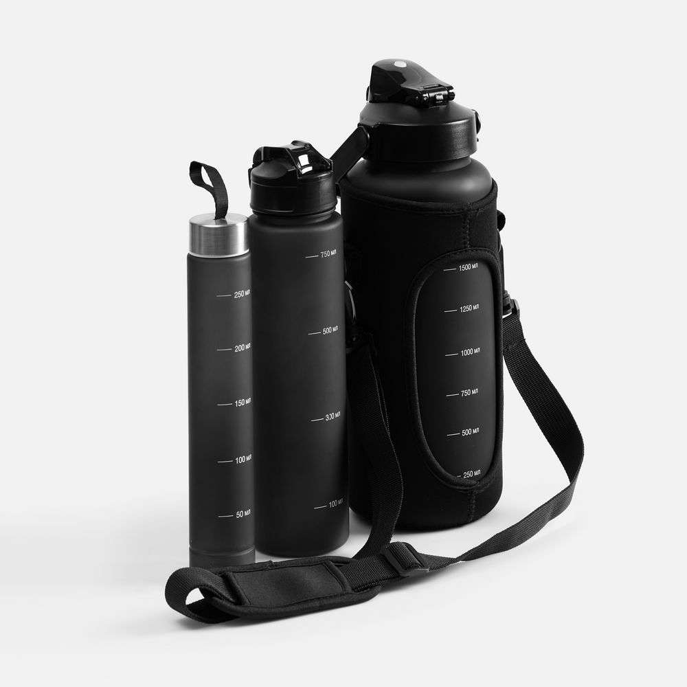 Набор спортивных бутылок Aquapack, черный — изображение 2