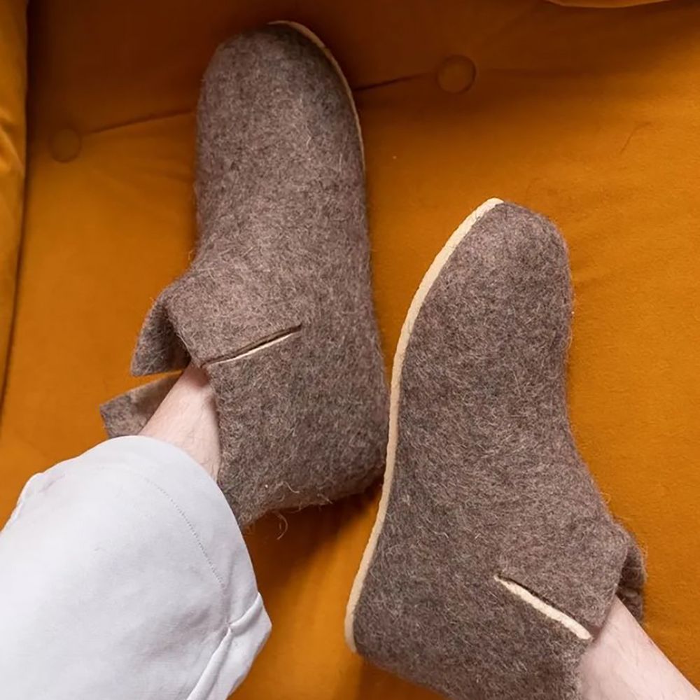 Домашние валенки Wild, серо-коричневые (натуральные) — изображение 8