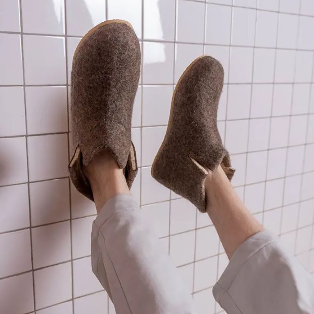 Домашние валенки Wild, серо-коричневые (натуральные) — изображение 9