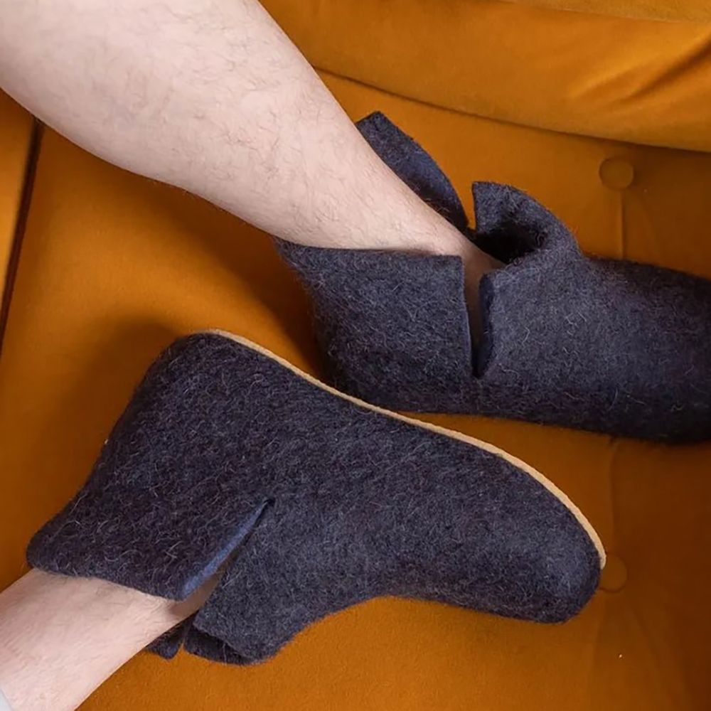 Домашние валенки Wild, темно-синие (клякса) — изображение 7