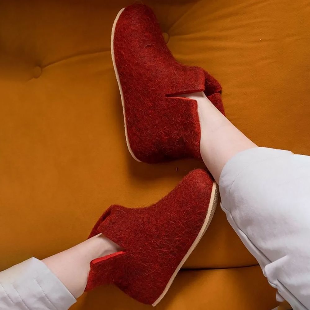 Домашние валенки Wild, красно-коричневые (терракот) — изображение 9