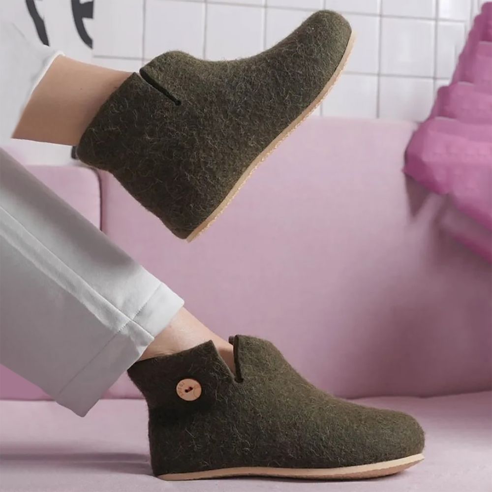 Домашние валенки Wild, зеленые (олива) — изображение 8