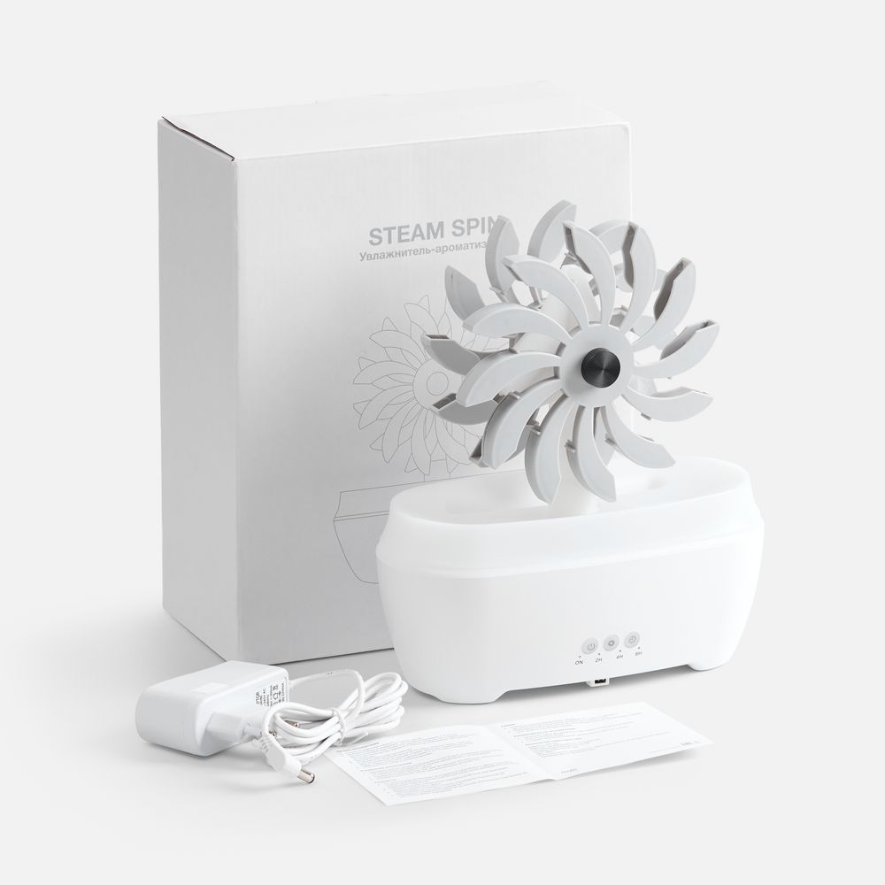 Увлажнитель-ароматизатор Steam Spin, белый с серым — изображение 7
