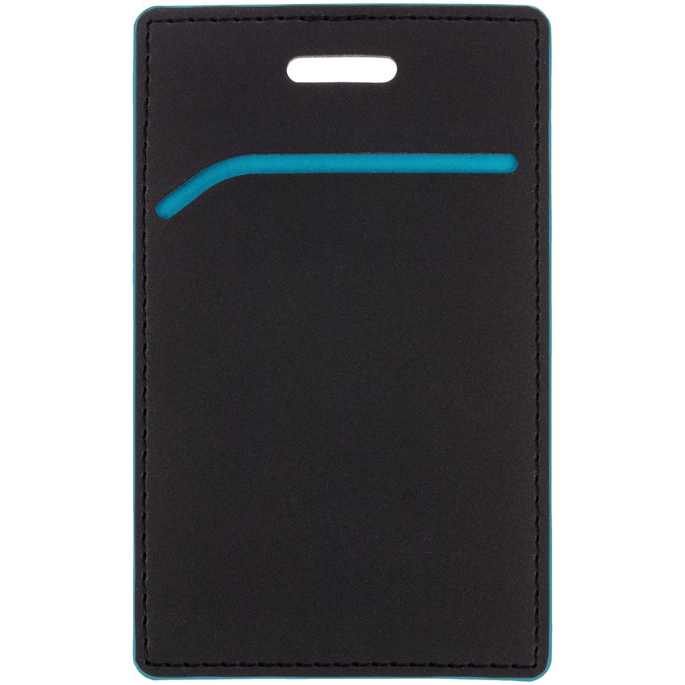 Чехол для пропуска Multimo, черный с бирюзовым — изображение 2