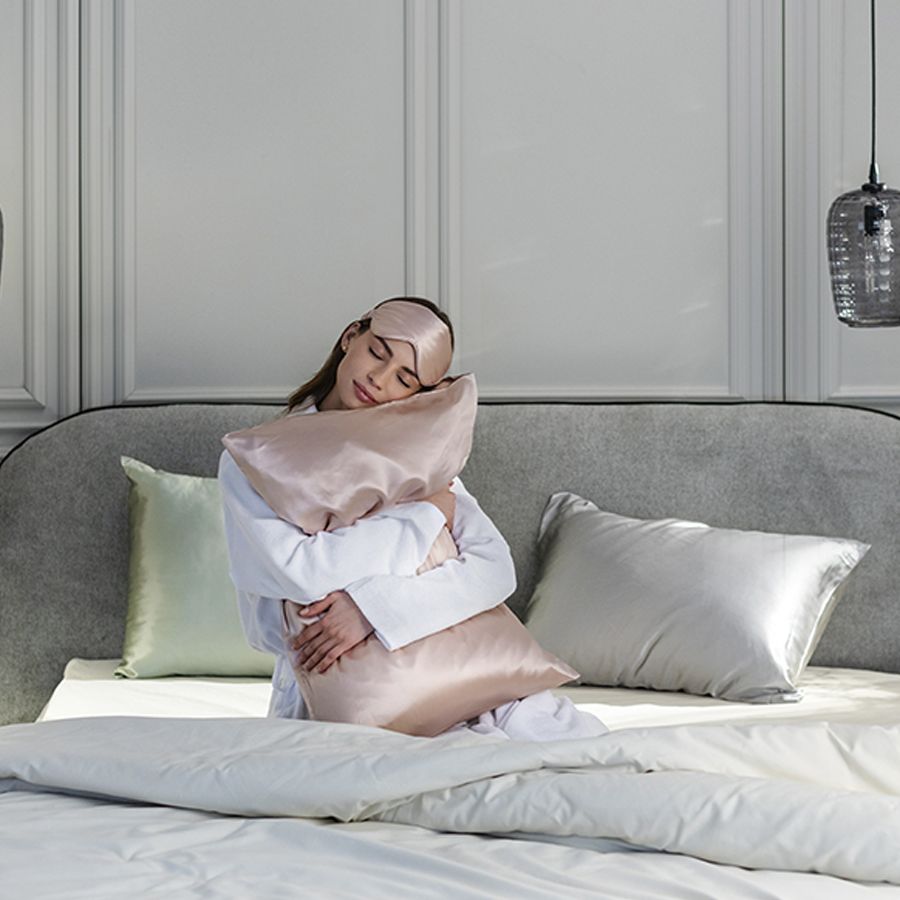 Маска для сна Essential, розовая (пыльная роза) — изображение 8