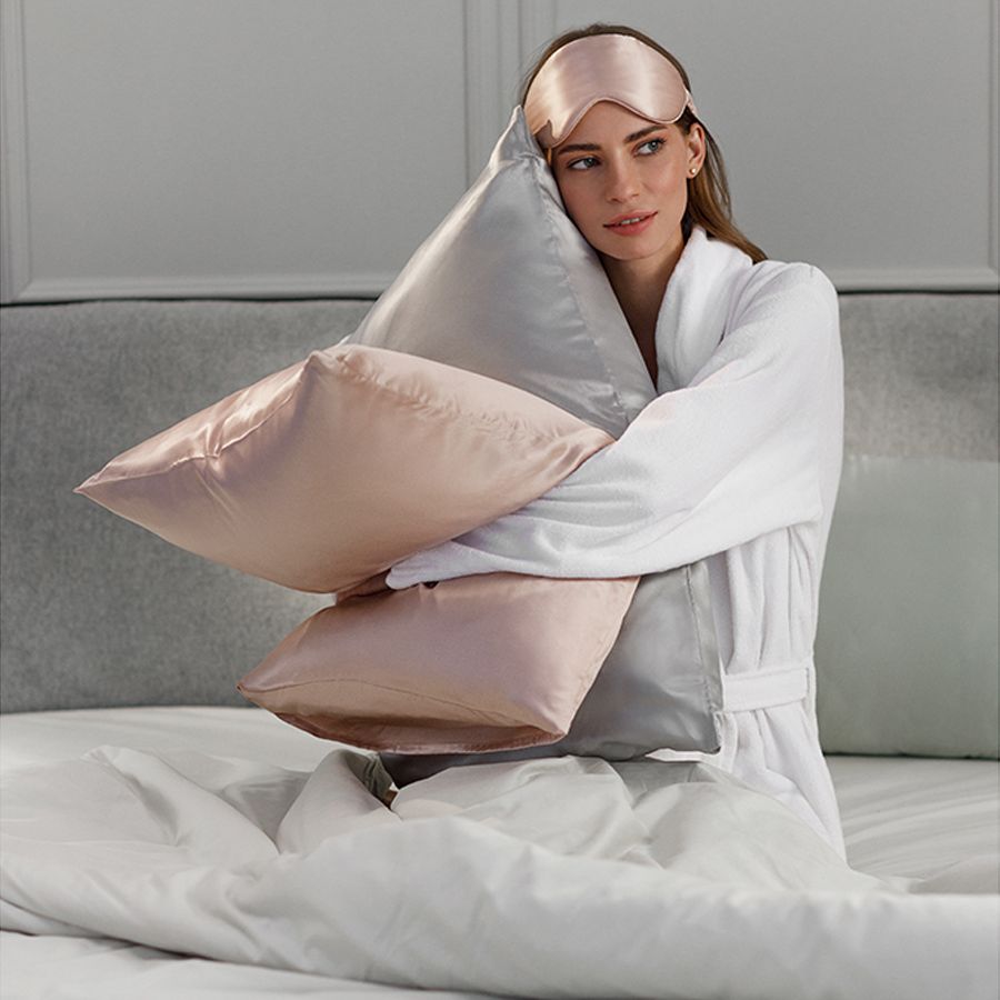 Маска для сна Essential, розовая (пыльная роза) — изображение 9