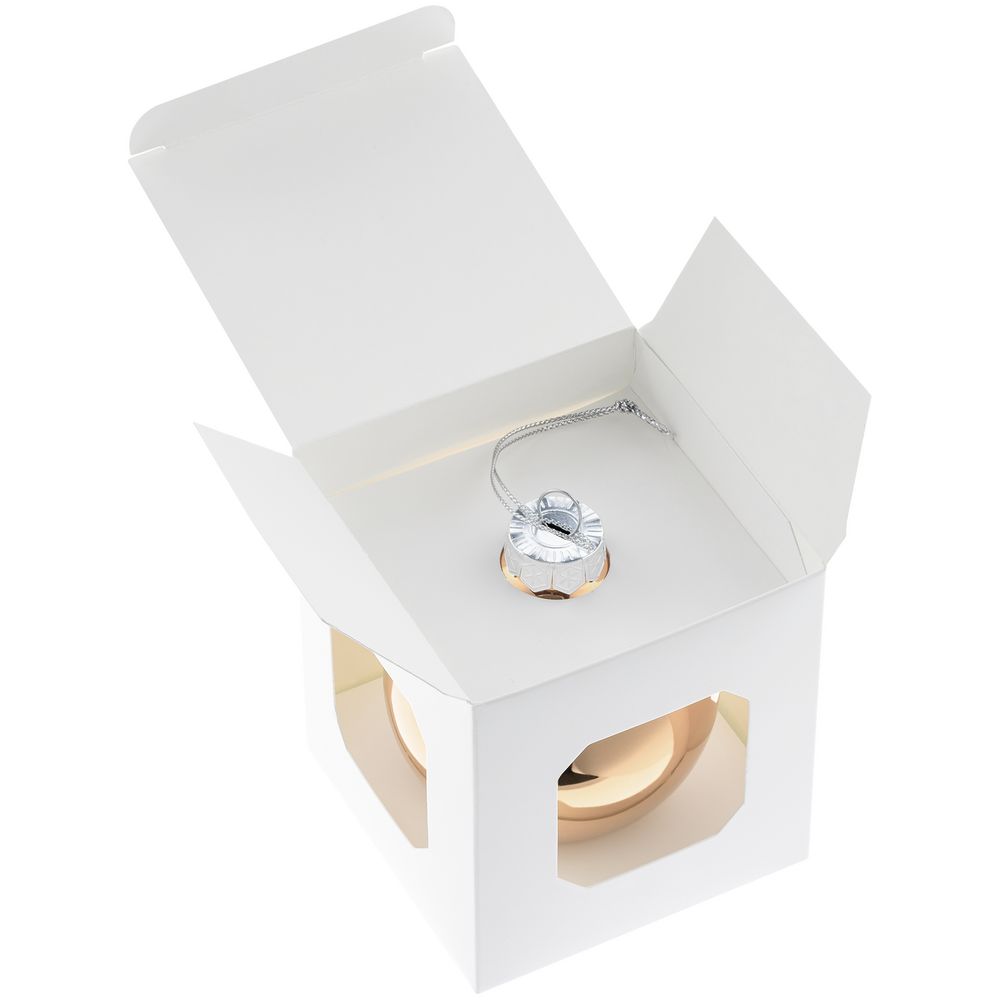 Елочный шар Finery Gloss, 8 см, глянцевый золотистый — изображение 4