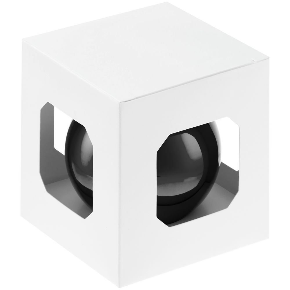 Елочный шар Finery Gloss, 8 см, глянцевый черный — изображение 3