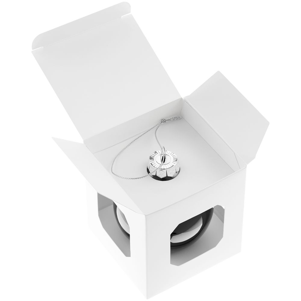 Елочный шар Finery Gloss, 8 см, глянцевый черный — изображение 4