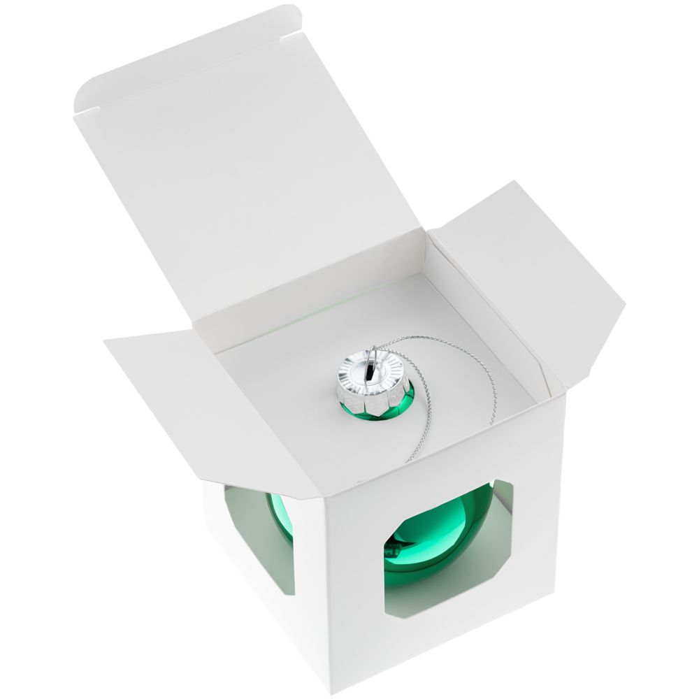 Елочный шар Finery Gloss, 8 см, глянцевый зеленый — изображение 4