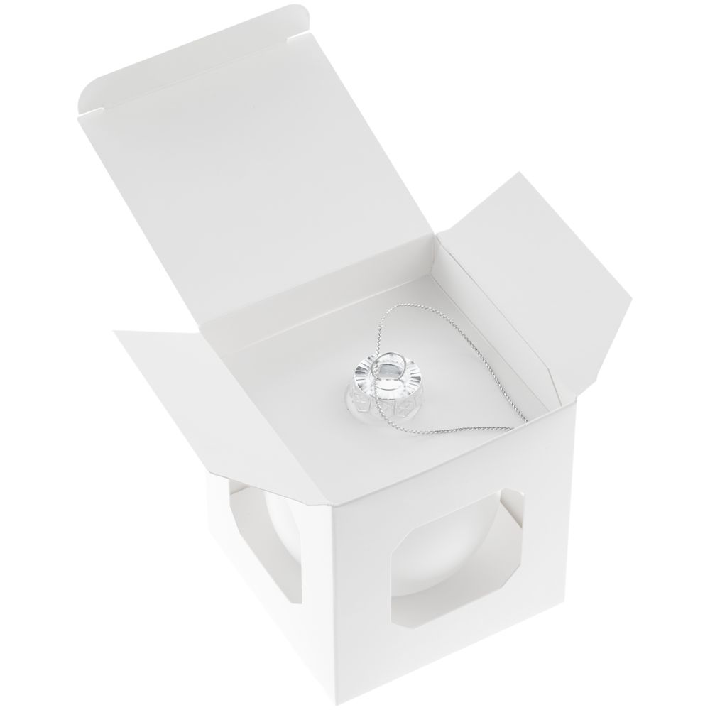 Елочный шар Finery Matt, 8 см, матовый белый — изображение 4