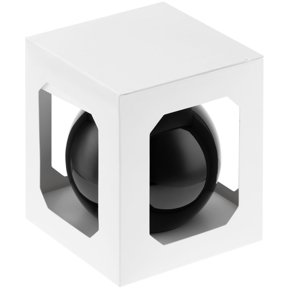 Елочный шар Finery Gloss, 10 см, глянцевый черный — изображение 4