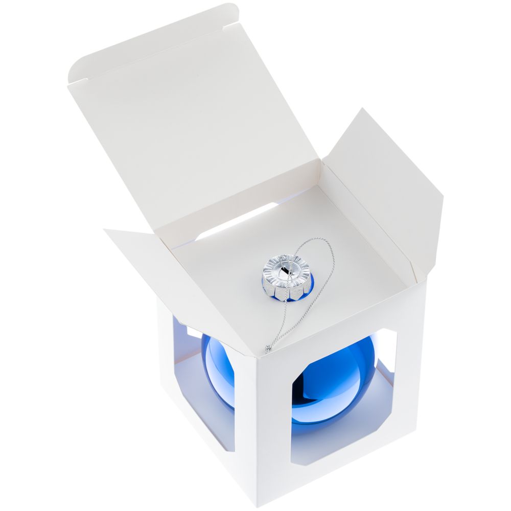 Елочный шар Finery Gloss, 10 см, глянцевый синий — изображение 5