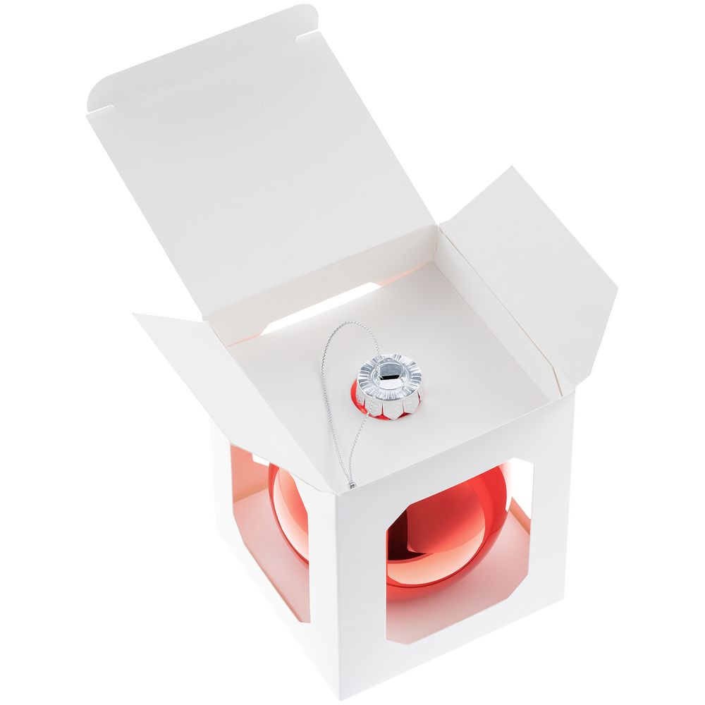 Елочный шар Finery Gloss, 10 см, глянцевый красный — изображение 5