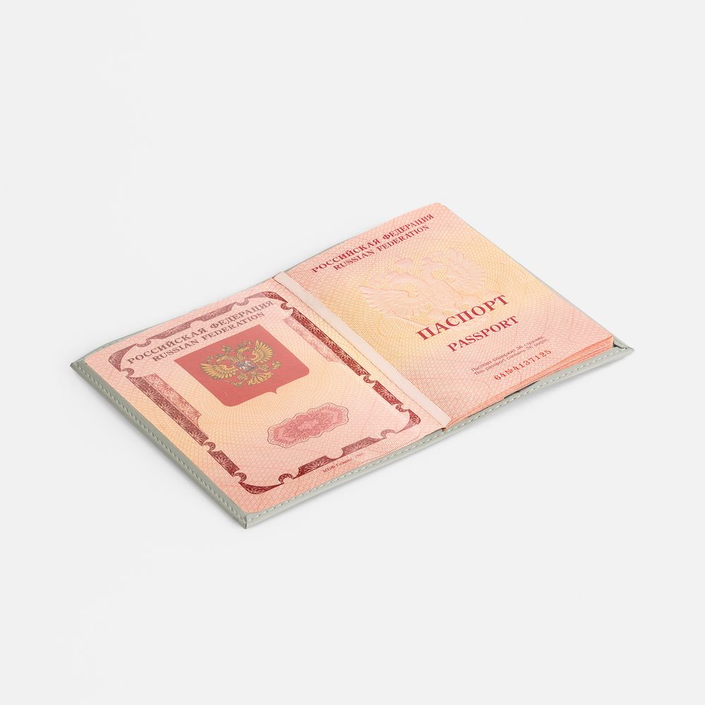 Обложка для паспорта Shall, ver. 2, серая — изображение 5