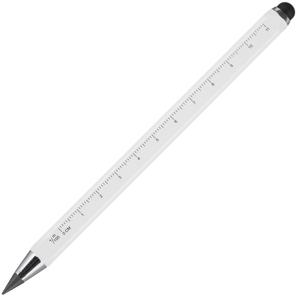 Вечный карандаш Quarta со стилусом и уровнем, белый — изображение 4