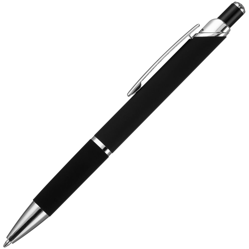 Ручка шариковая Chromos Soft Touch, черная — изображение 4