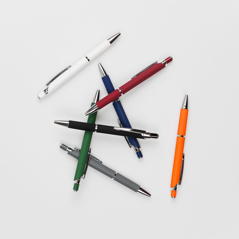 Ручка шариковая Chromos Soft Touch, синяя — изображение 6