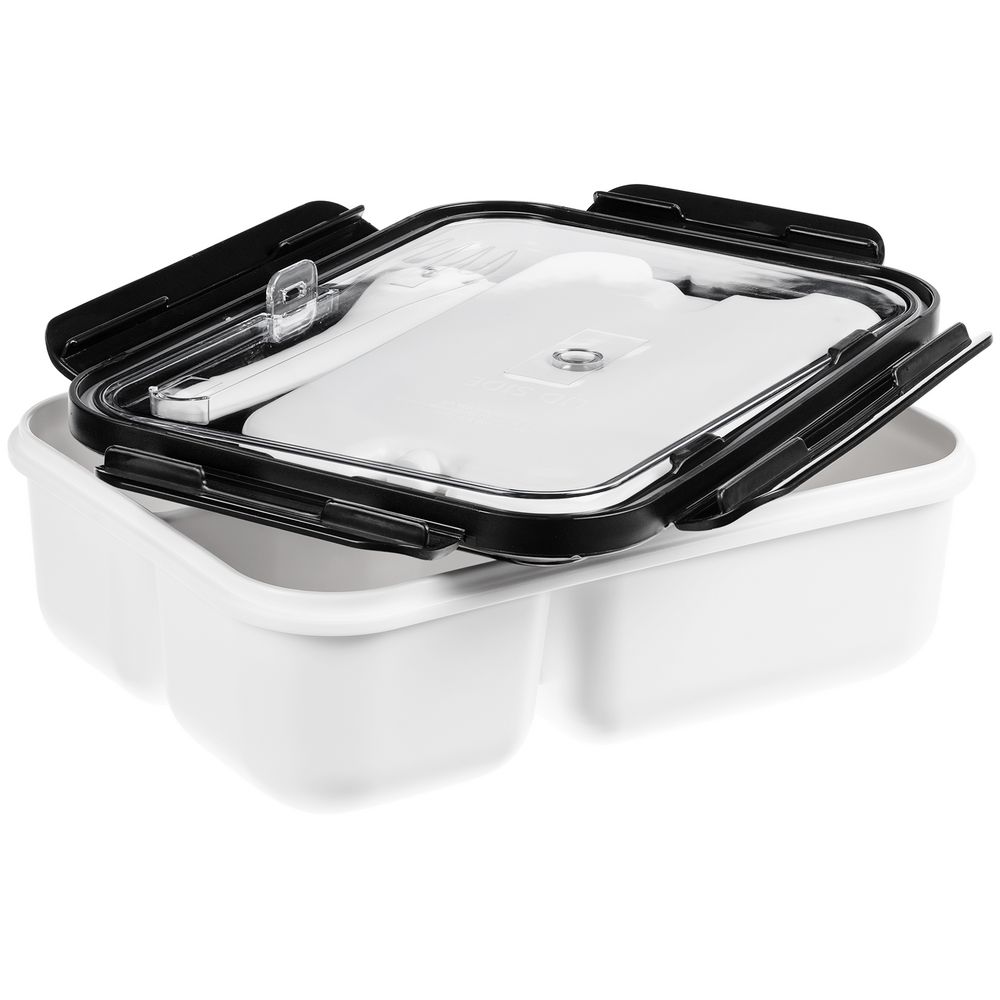 Ланчбокс Cibus с аккумулятором холода, белый с черным — изображение 3