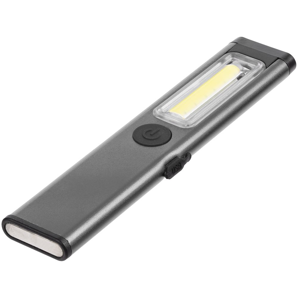 Фонарик-факел аккумуляторный Wallis с магнитом, серый — изображение 4