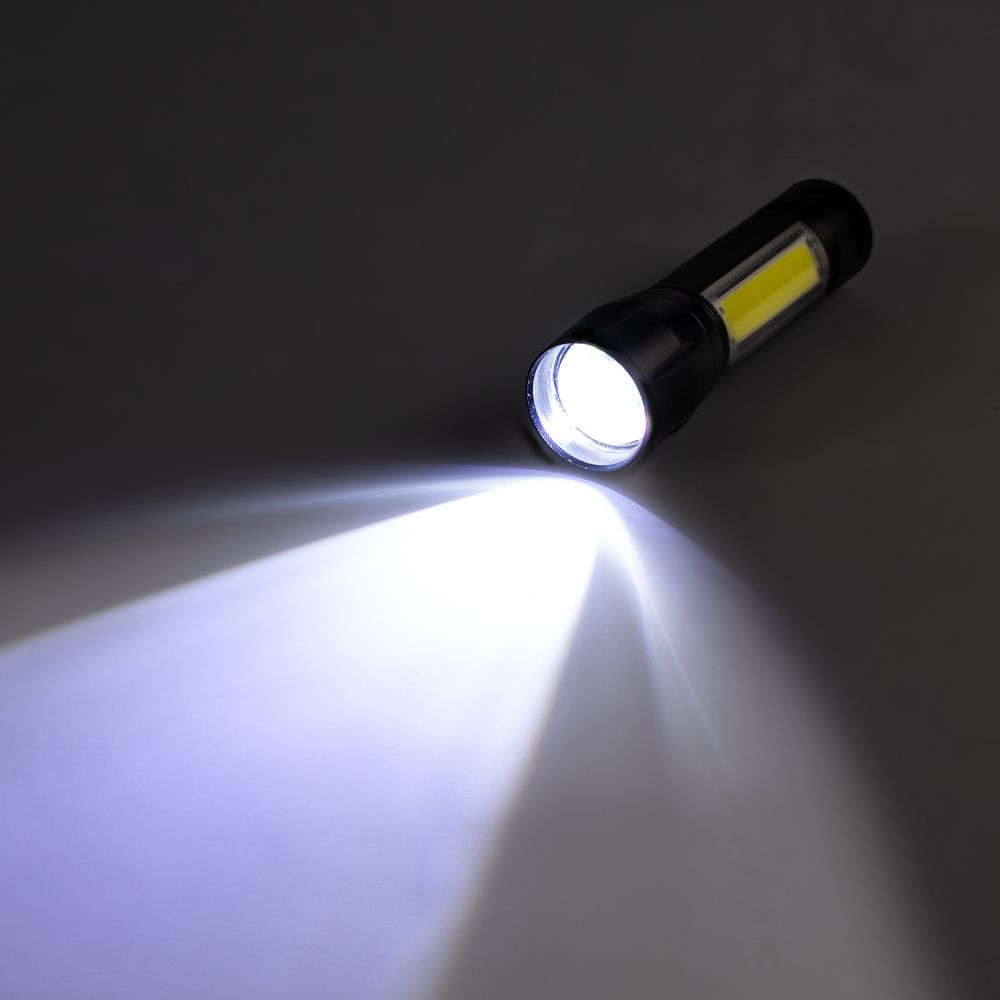 Фонарик аккумуляторный с фокусировкой луча Kirk, черный — изображение 8