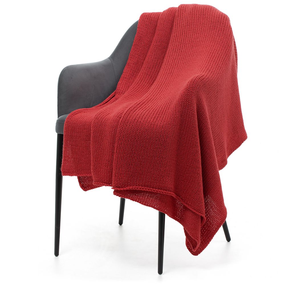 Плед Knitly, красный (коралл) — изображение 2