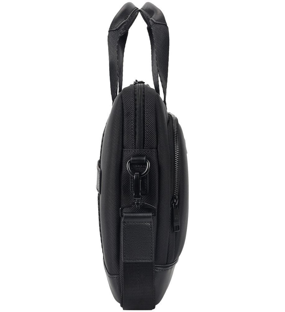 Сумка для ноутбука Santiago с кожаной отделкой, черная — изображение 6