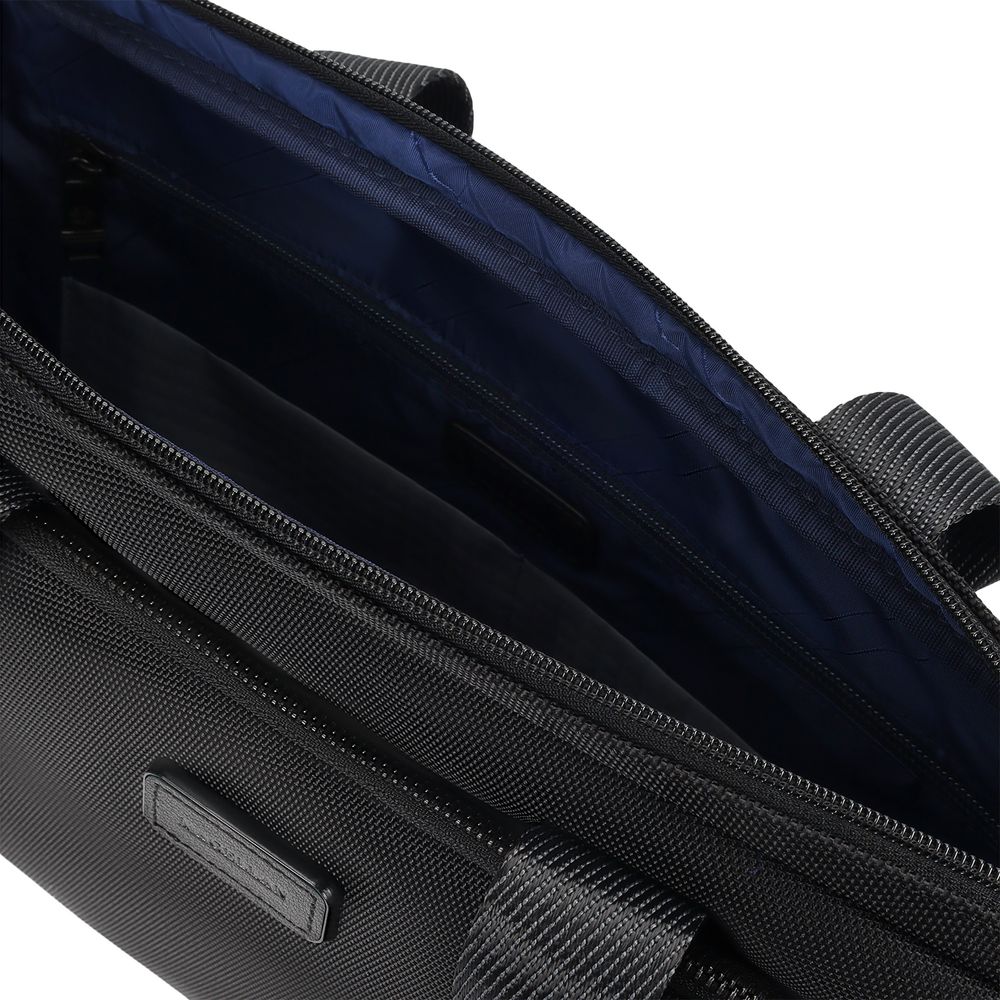 Сумка для ноутбука Santiago с кожаной отделкой, черная — изображение 7