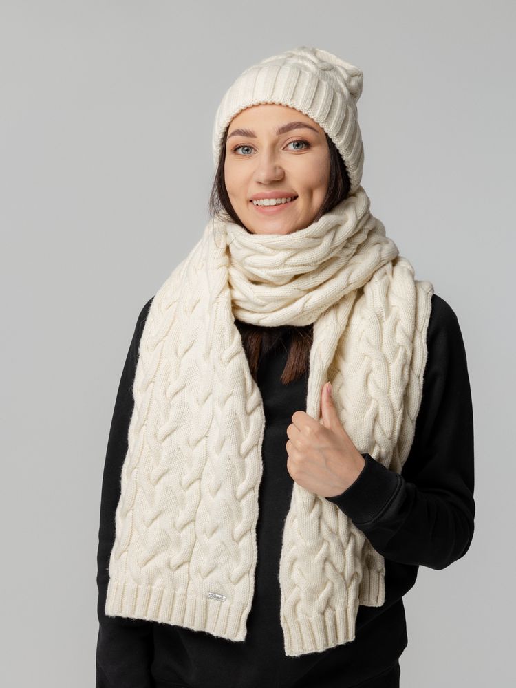 Шапка Loren, молочно-белая (ванильная) — изображение 7