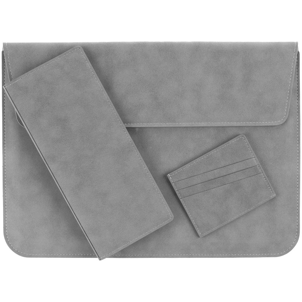 Чехол для карточек Nubuk, светло-серый — изображение 9