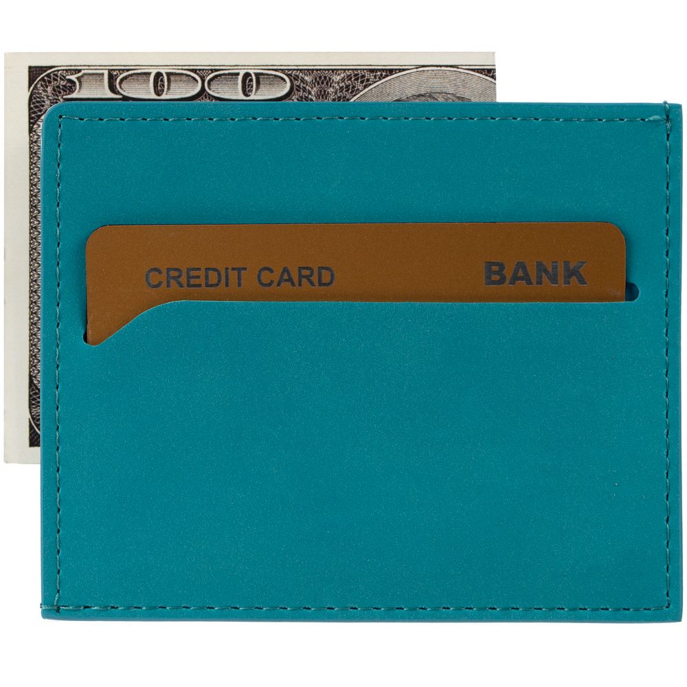 Чехол для карточек Nubuk, бирюзовый — изображение 6