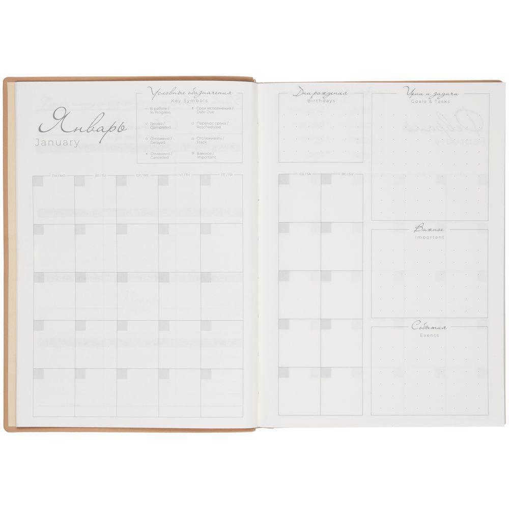 Ежедневник Anaconda, недатированный, золотистый — изображение 12