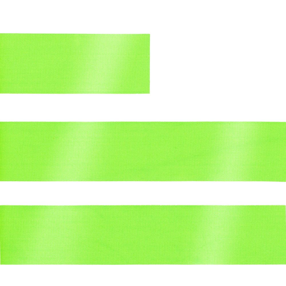 Лента сатиновая Satin 20 M, зеленый неон, 60 см — изображение 3