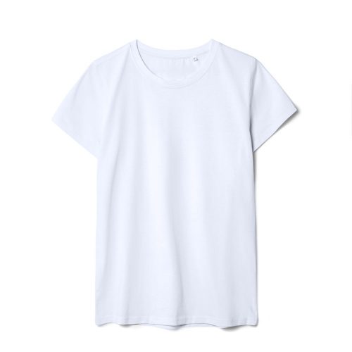 Футболка женская T-bolka Stretch Lady, белая (холодный оттенок)