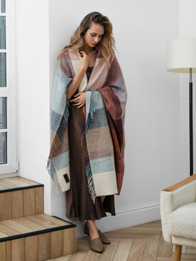 Плед Arequipa, голубой c красным — изображение 7