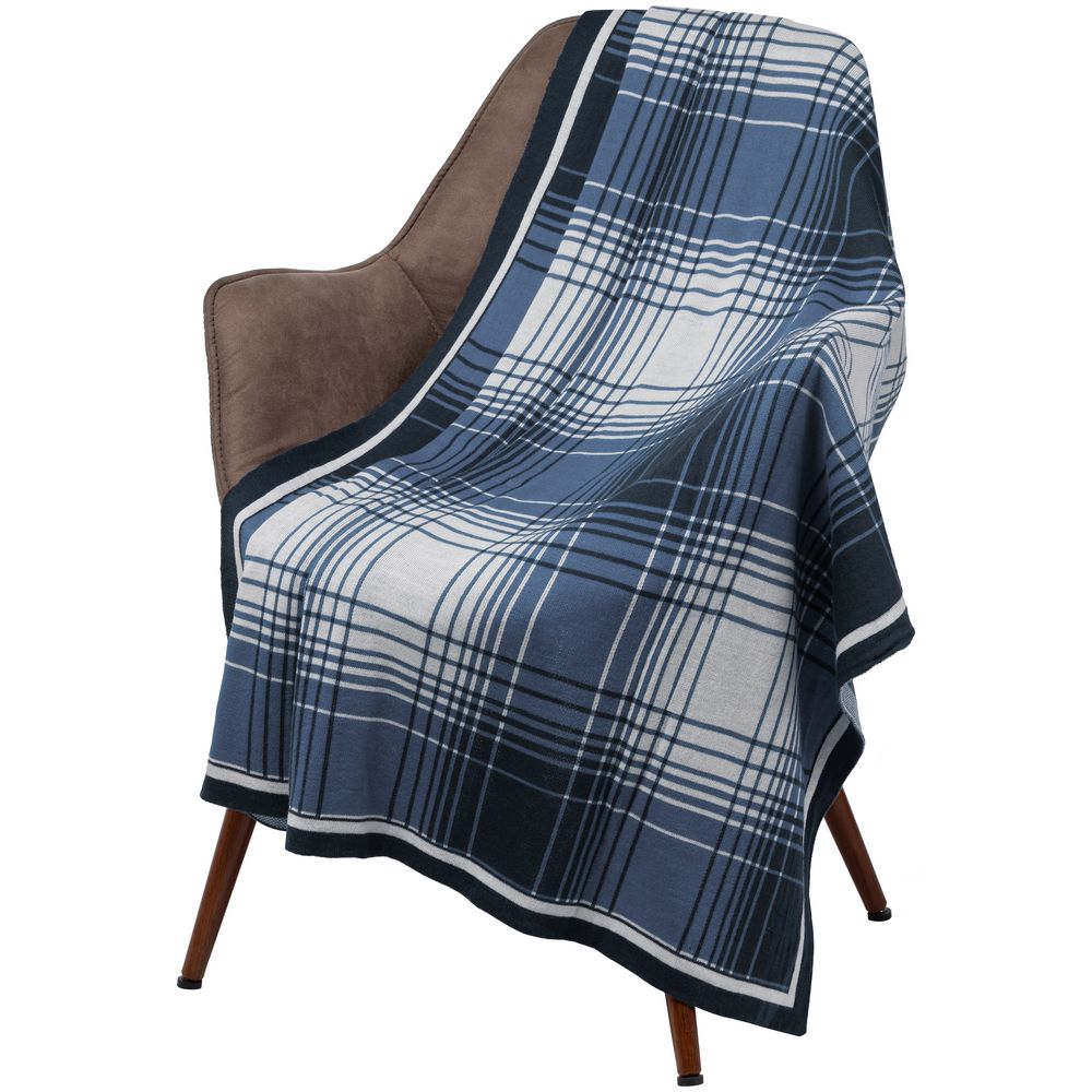 Плед Duotone, синий с белым — изображение 3