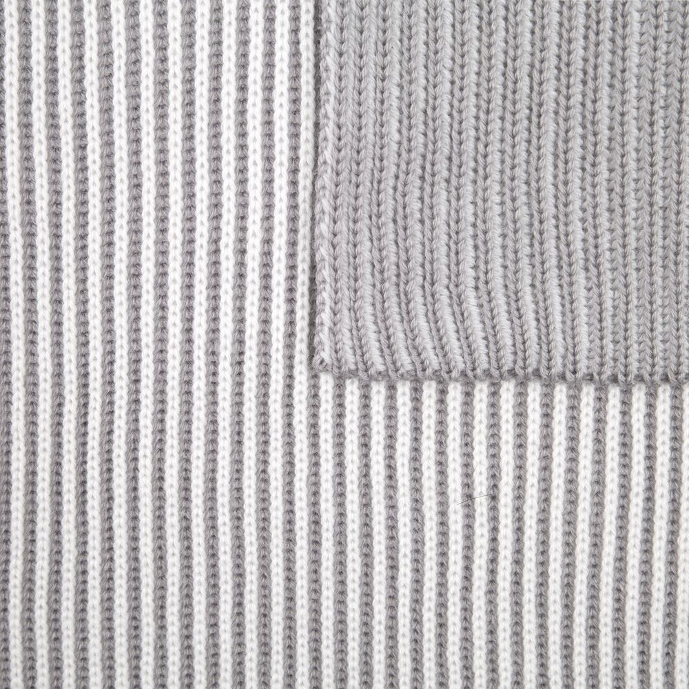 Шарф Nobilis, белый с серым — изображение 5