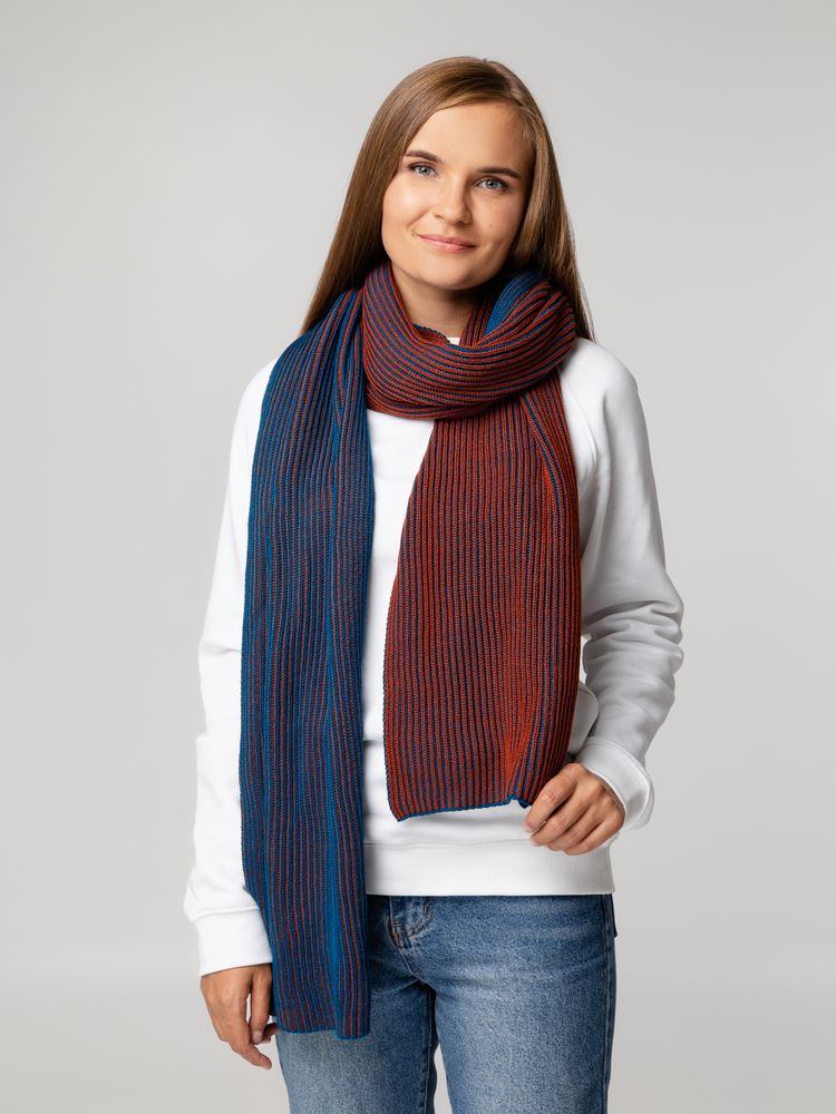 Шарф Nobilis, бирюзовый с терракотовым — изображение 7