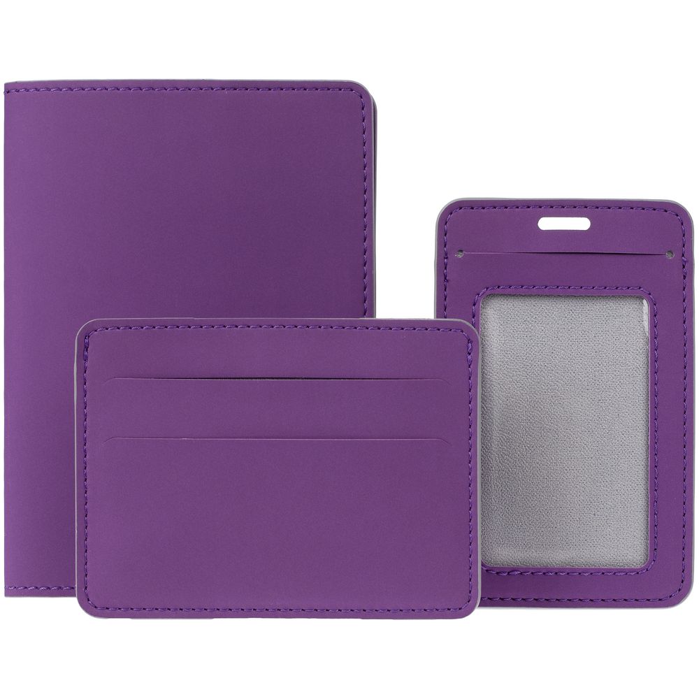 Чехол для пропуска Shall Simple, фиолетовый — изображение 5