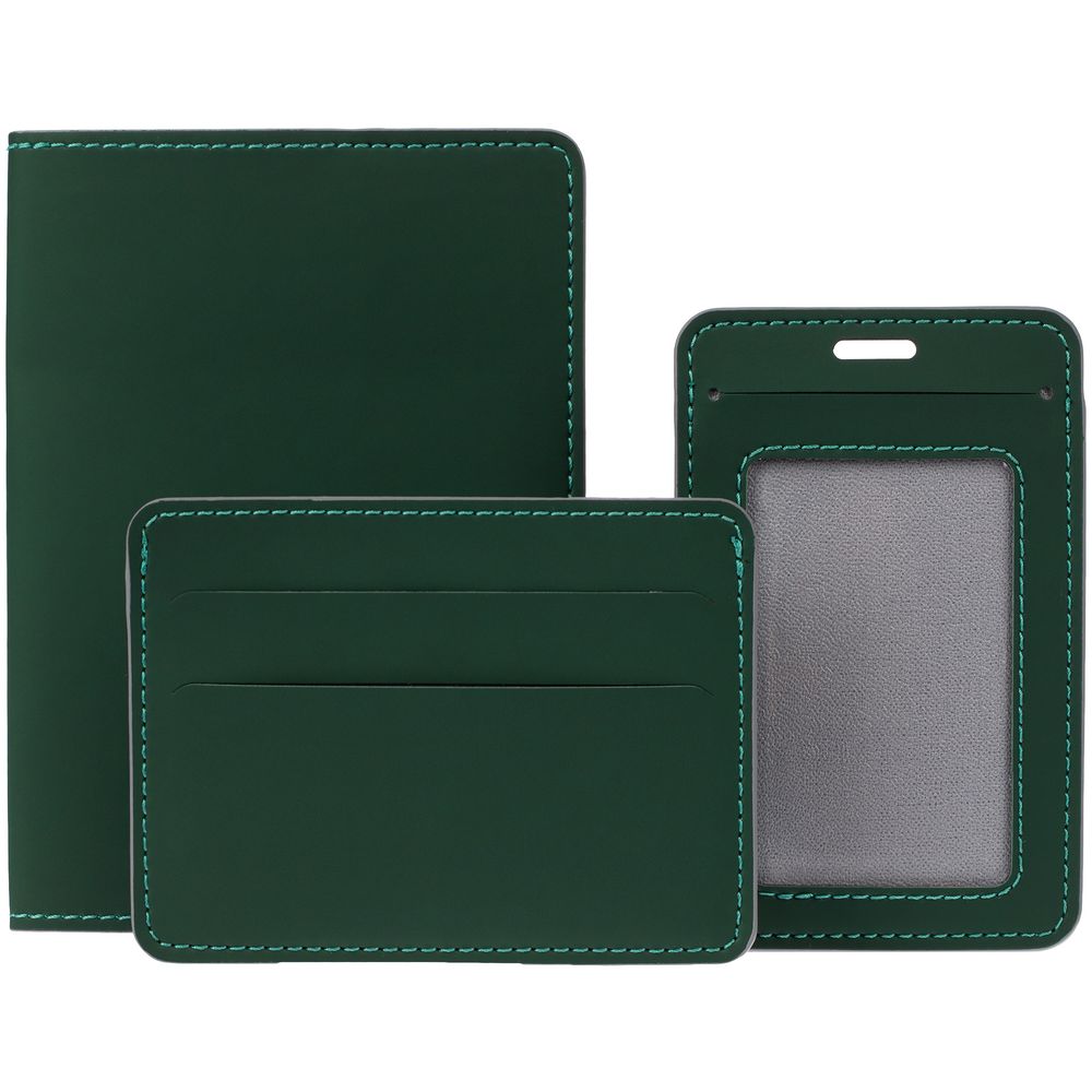 Чехол для пропуска Shall Simple, зеленый — изображение 5