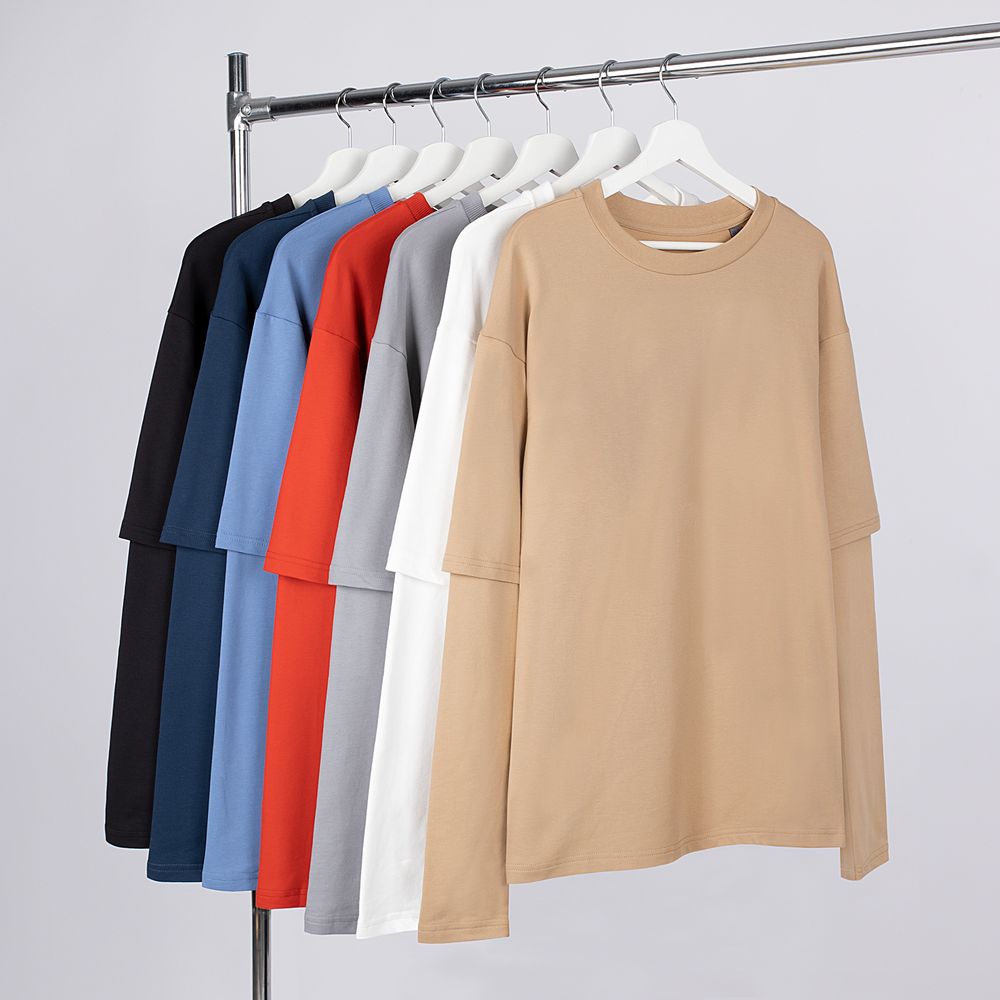 Футболка оверсайз с двойным рукавом Kosmos, молочно-белая — изображение 4