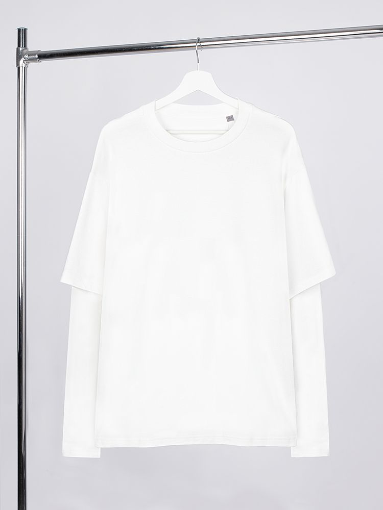 Футболка оверсайз с двойным рукавом Kosmos, молочно-белая — изображение 2