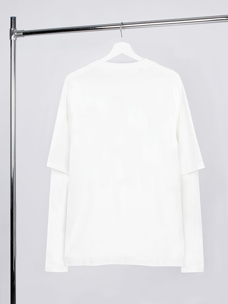 Футболка оверсайз с двойным рукавом Kosmos, молочно-белая — изображение 3